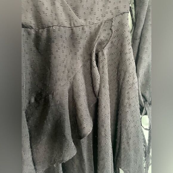 Saints Secrets Dress Women’s Small Black Sheer Witchy Goth Plunge Dark Fairy - Picture 6 of 7